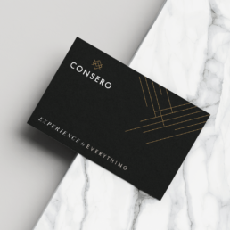 Consero Business Card on marble slab